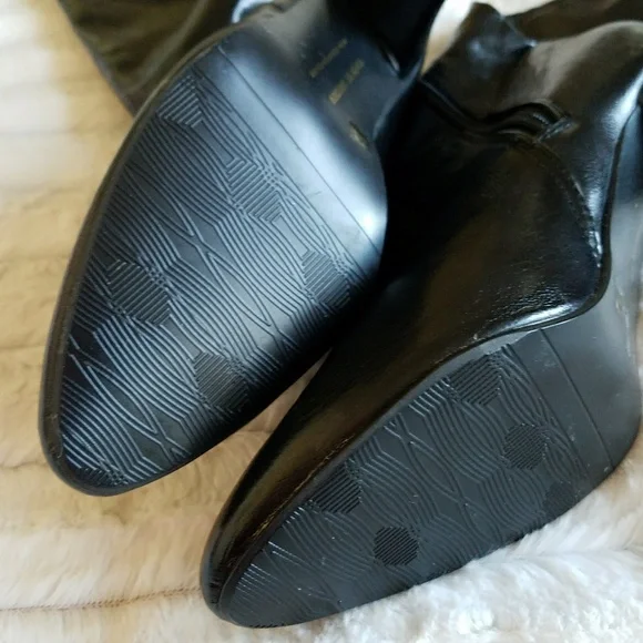 Chinese Laundry shiny black thigh high boots side zip 8M - Picture 5 of 8